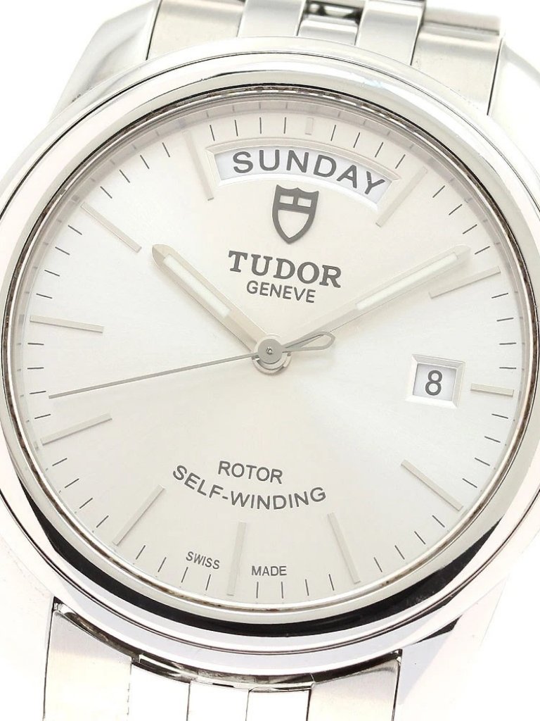 Tudor Glamor Date Day 56000 Silver Dial Automatic Mens Watch942976